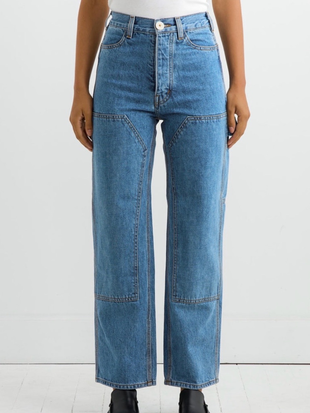 Jesse Kamm - Patch Front Handy Pant - Cowboy Blue Denim Jeans - Size 6
